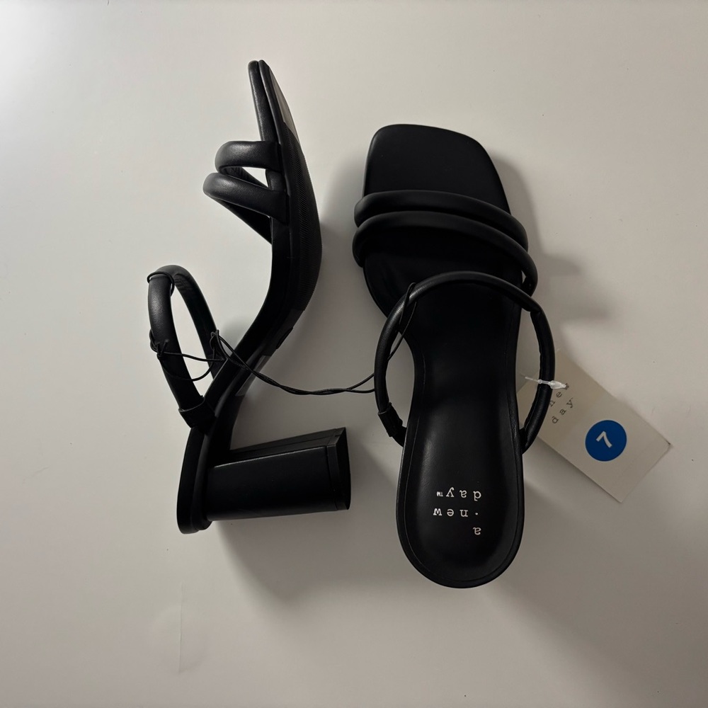 a new day Black Strappy Heels
